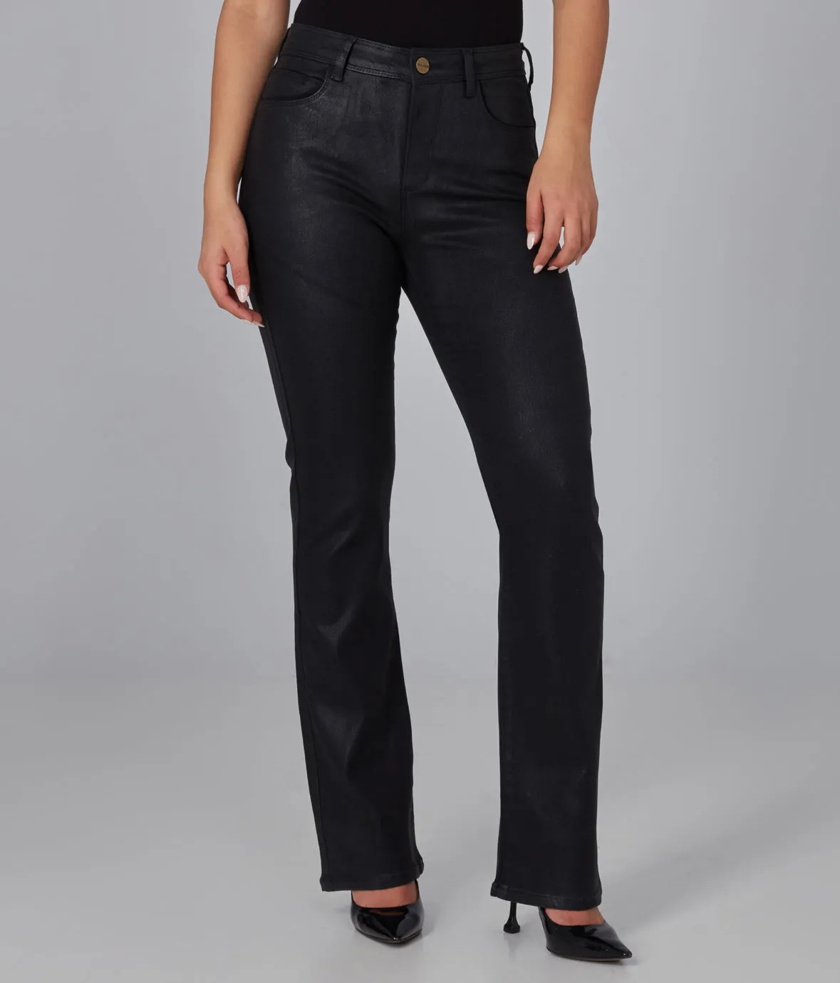 BILLIE-CBLK High Rise Bootcut Jeans