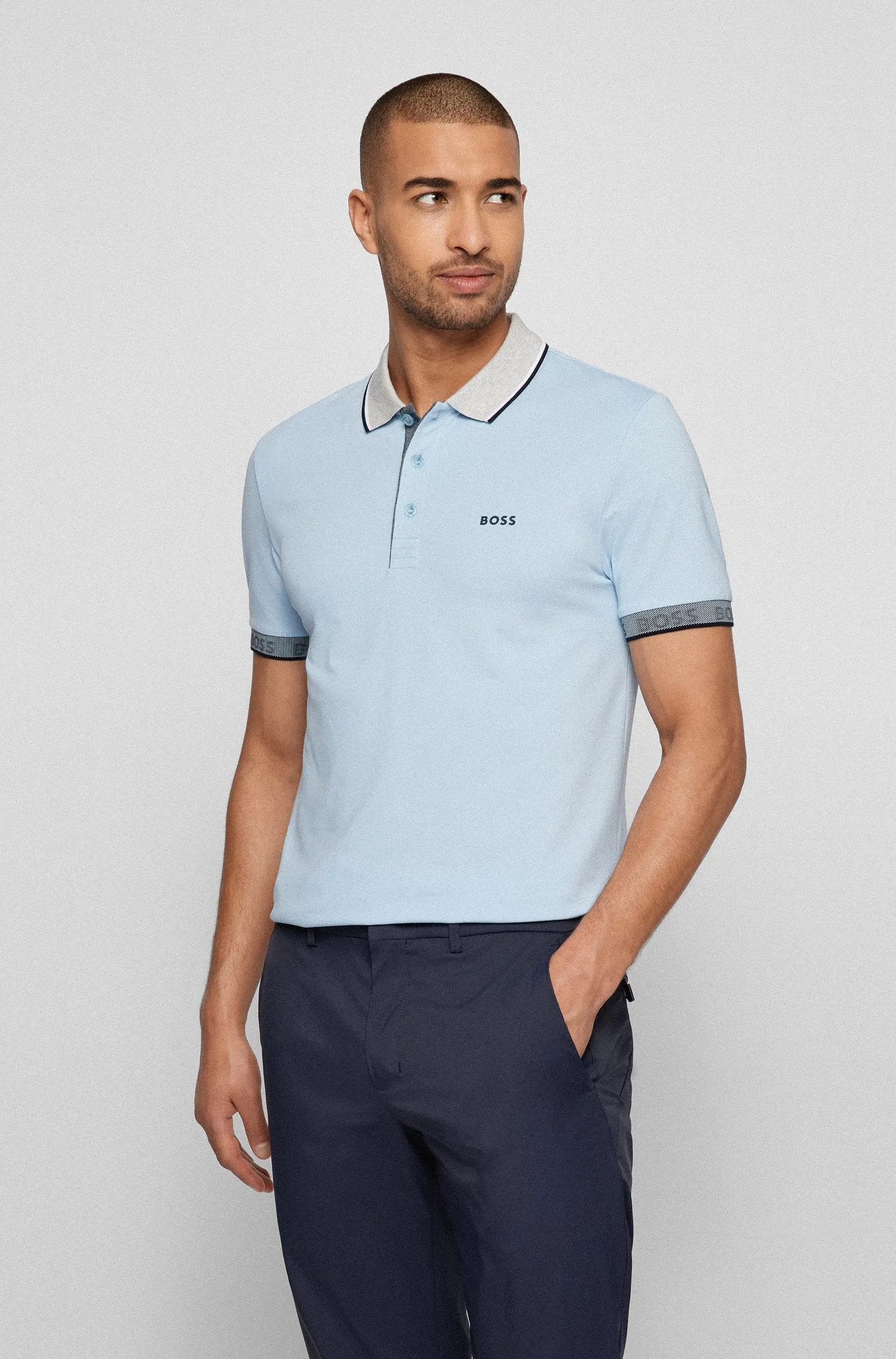 BOSS Paule Polo Shirt in Sky Blue