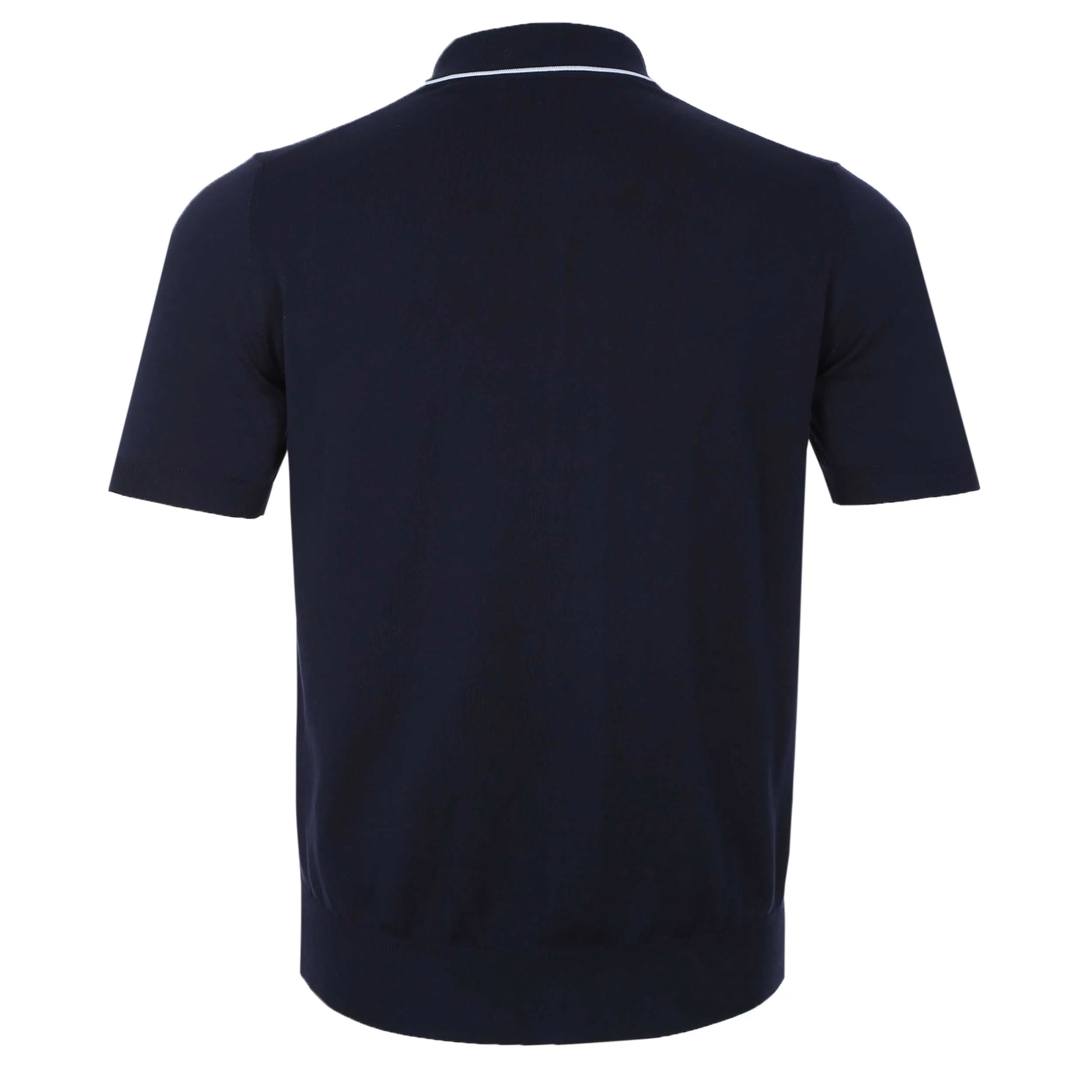 Canali 3 Button Knitted Polo in Navy