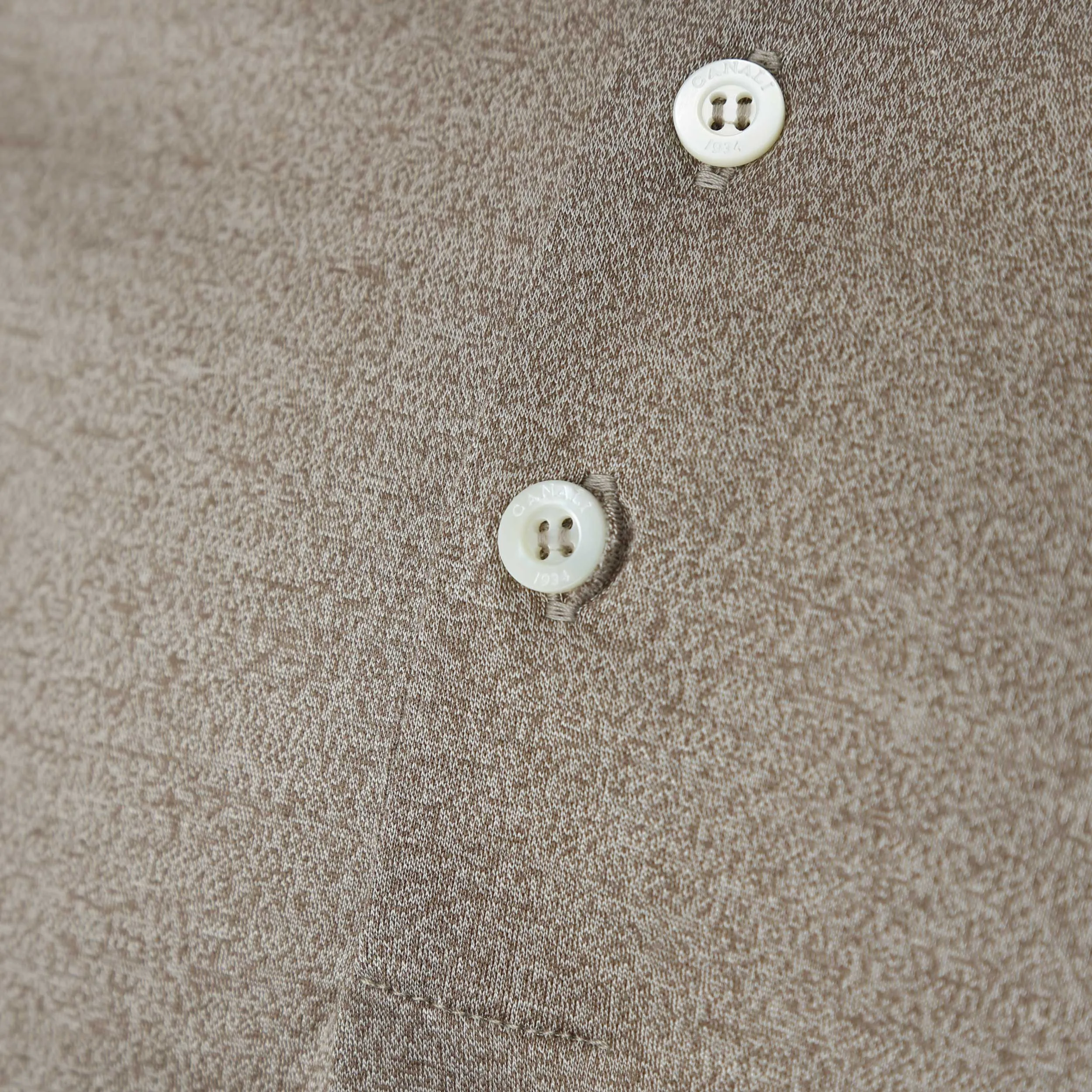 Canali Mercerised Basic Polo in Mushroom Brown