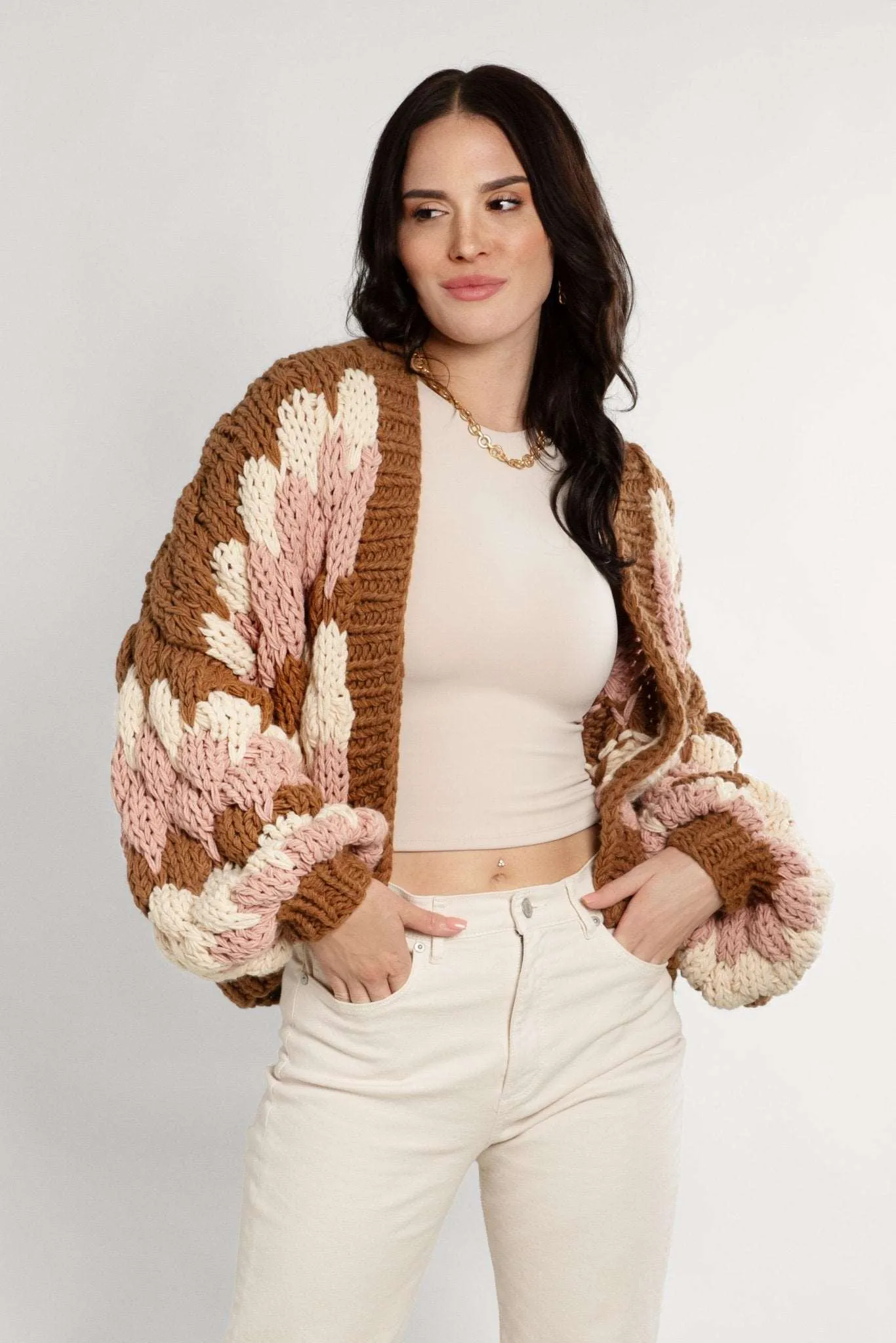 Chunky Knit Cardigan Cropped