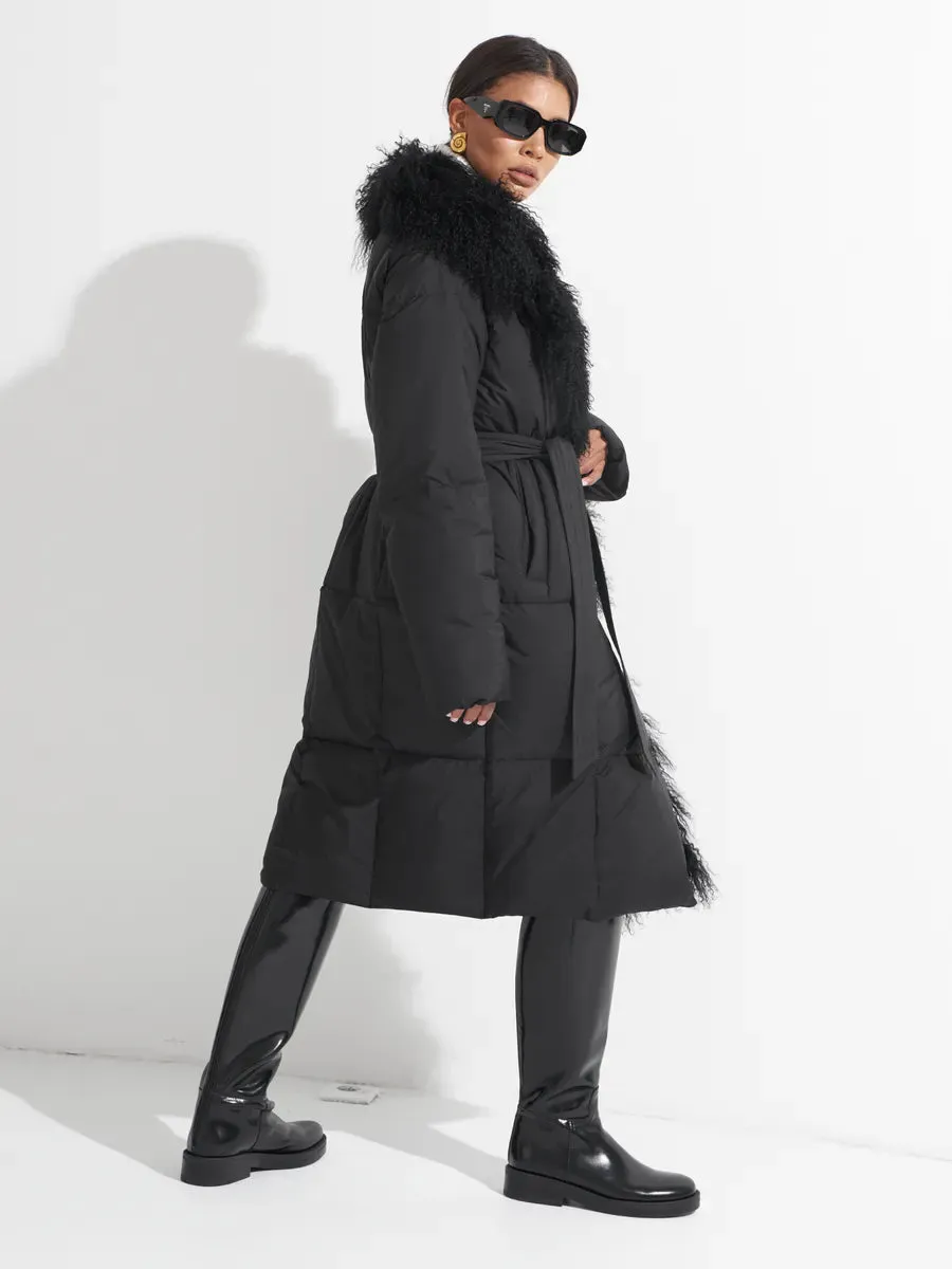 Genuine Lama Fur Premium Down Coat