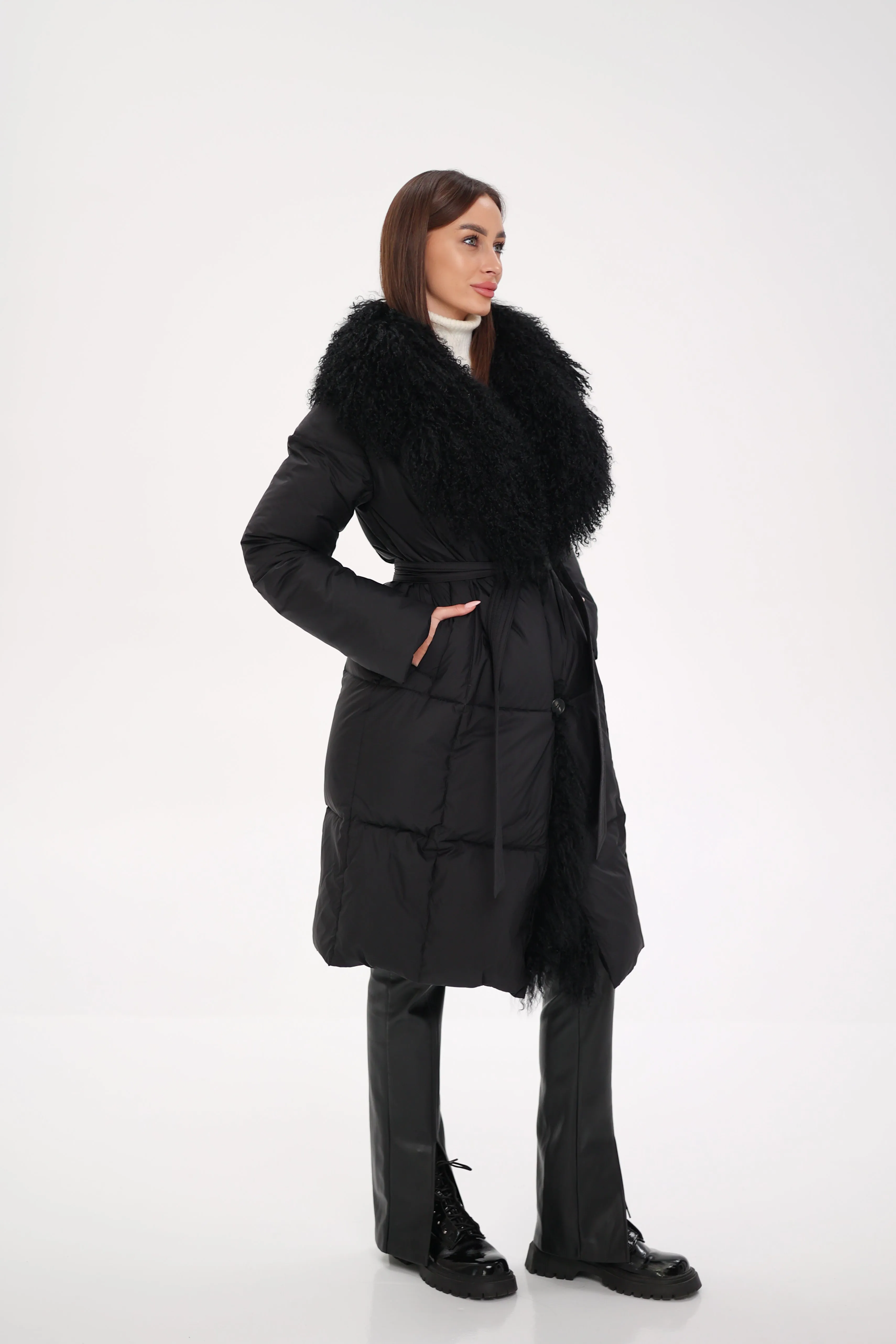 Genuine Lama Fur Premium Down Coat