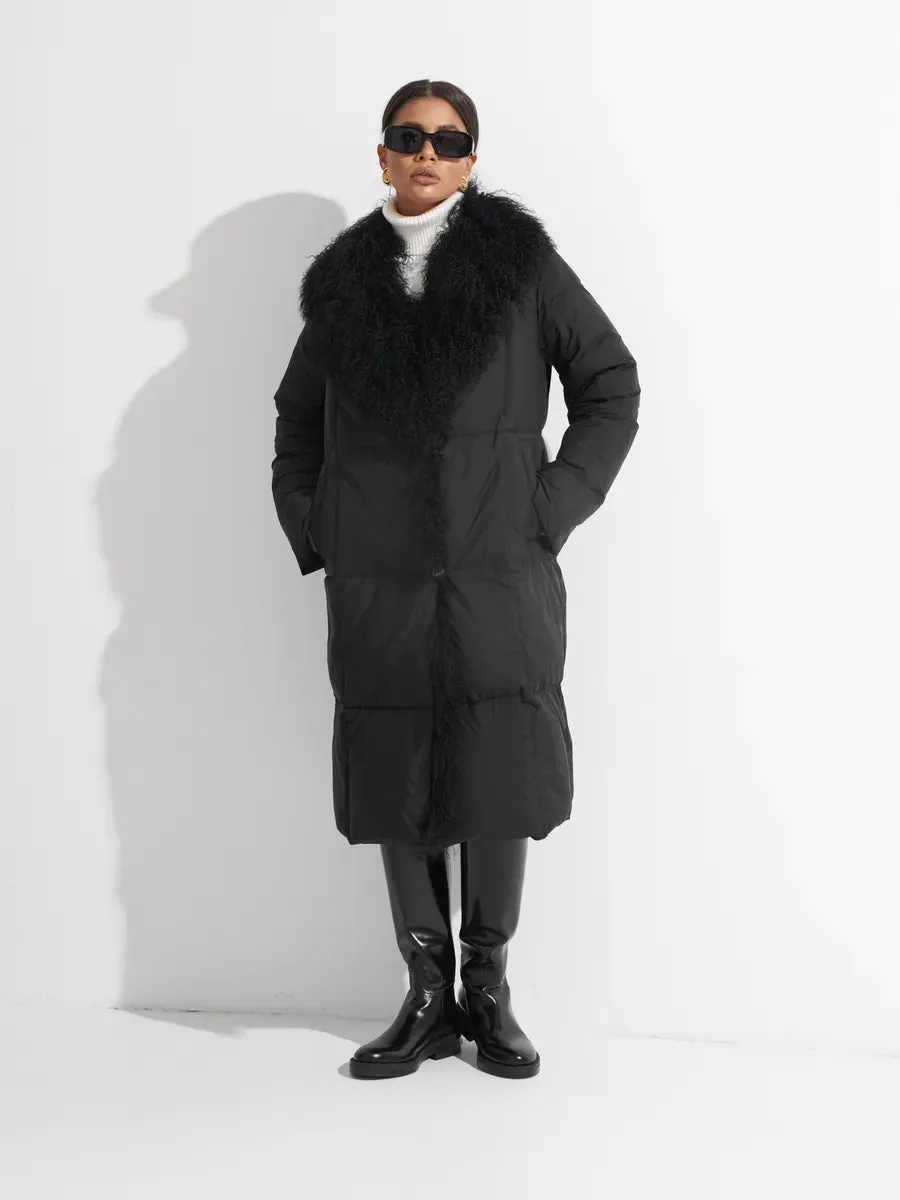 Genuine Lama Fur Premium Down Coat