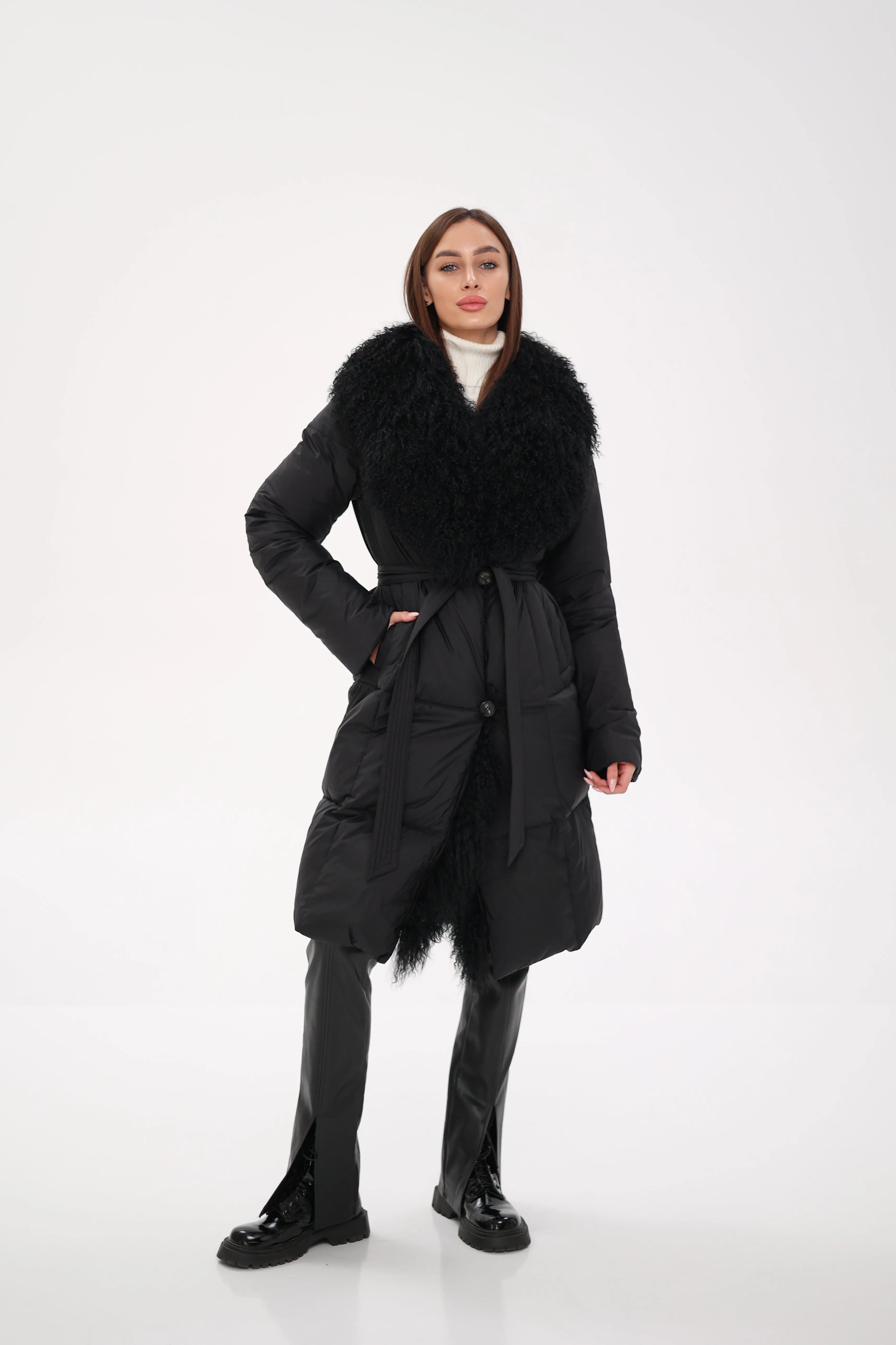 Genuine Lama Fur Premium Down Coat