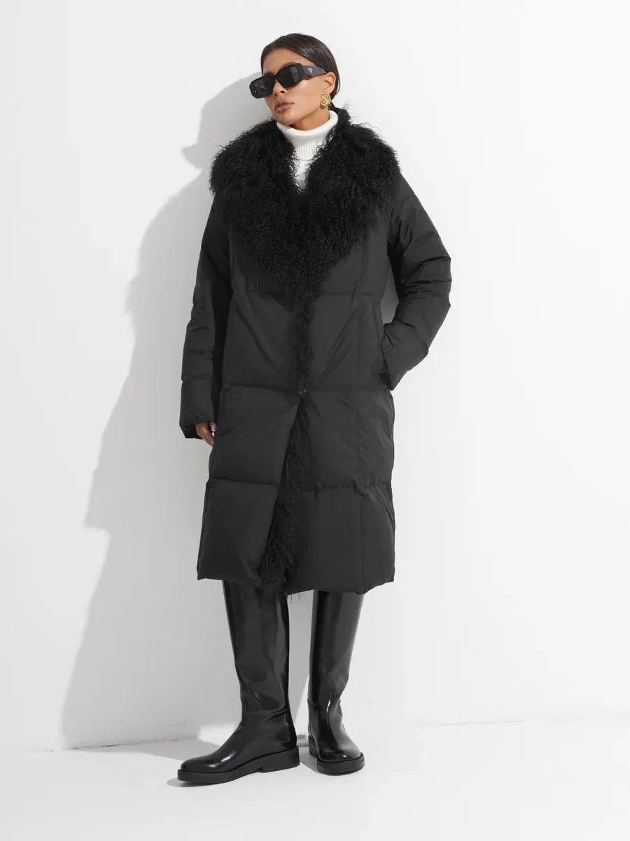 Genuine Lama Fur Premium Down Coat