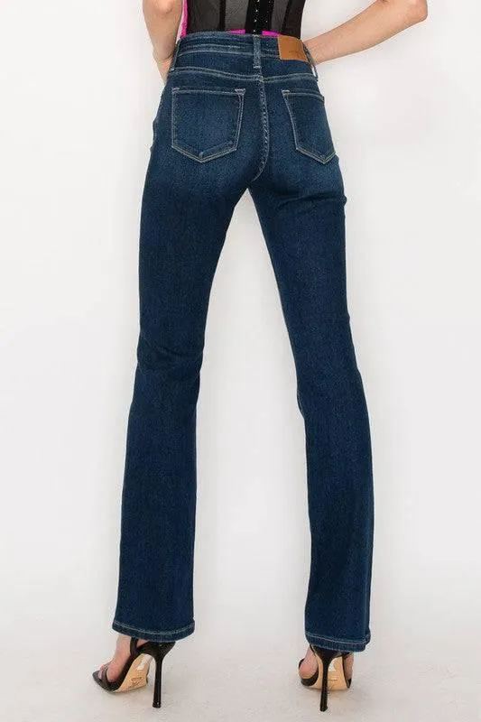 High rise skinny bootcut jeans