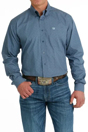 Men's Cinch Blue Multi Print Long Sleeve Button Down Shirt