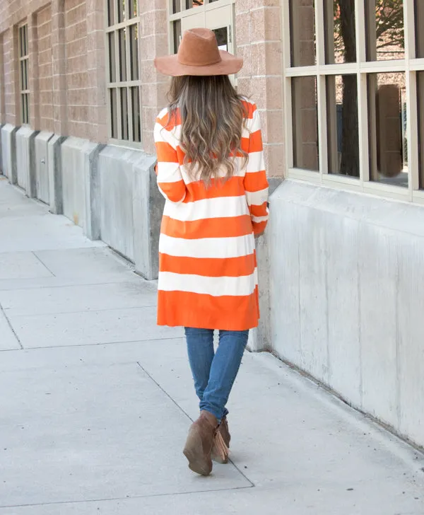 Oversized Striped Cardigan