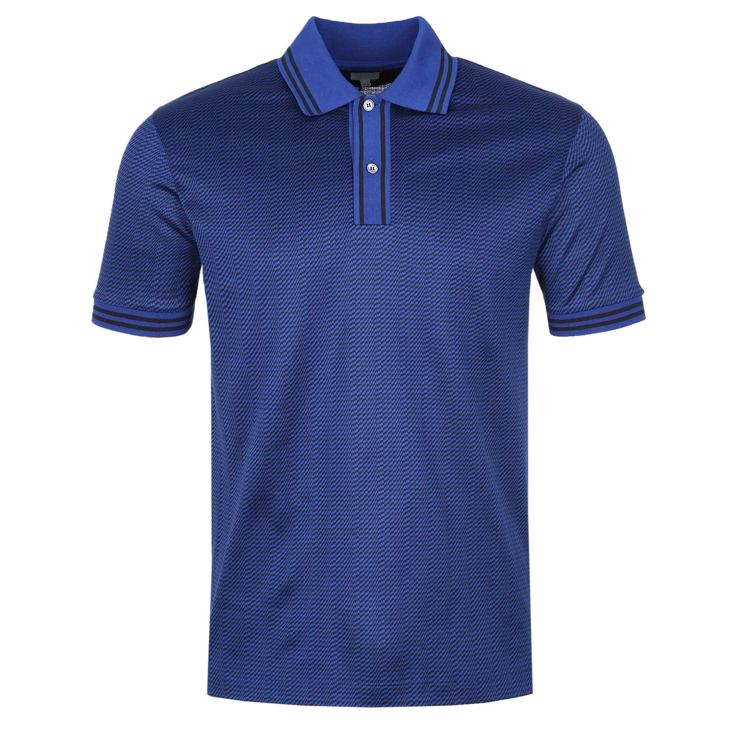 Paul Smith Geometric Polo Shirt in Dark Blue