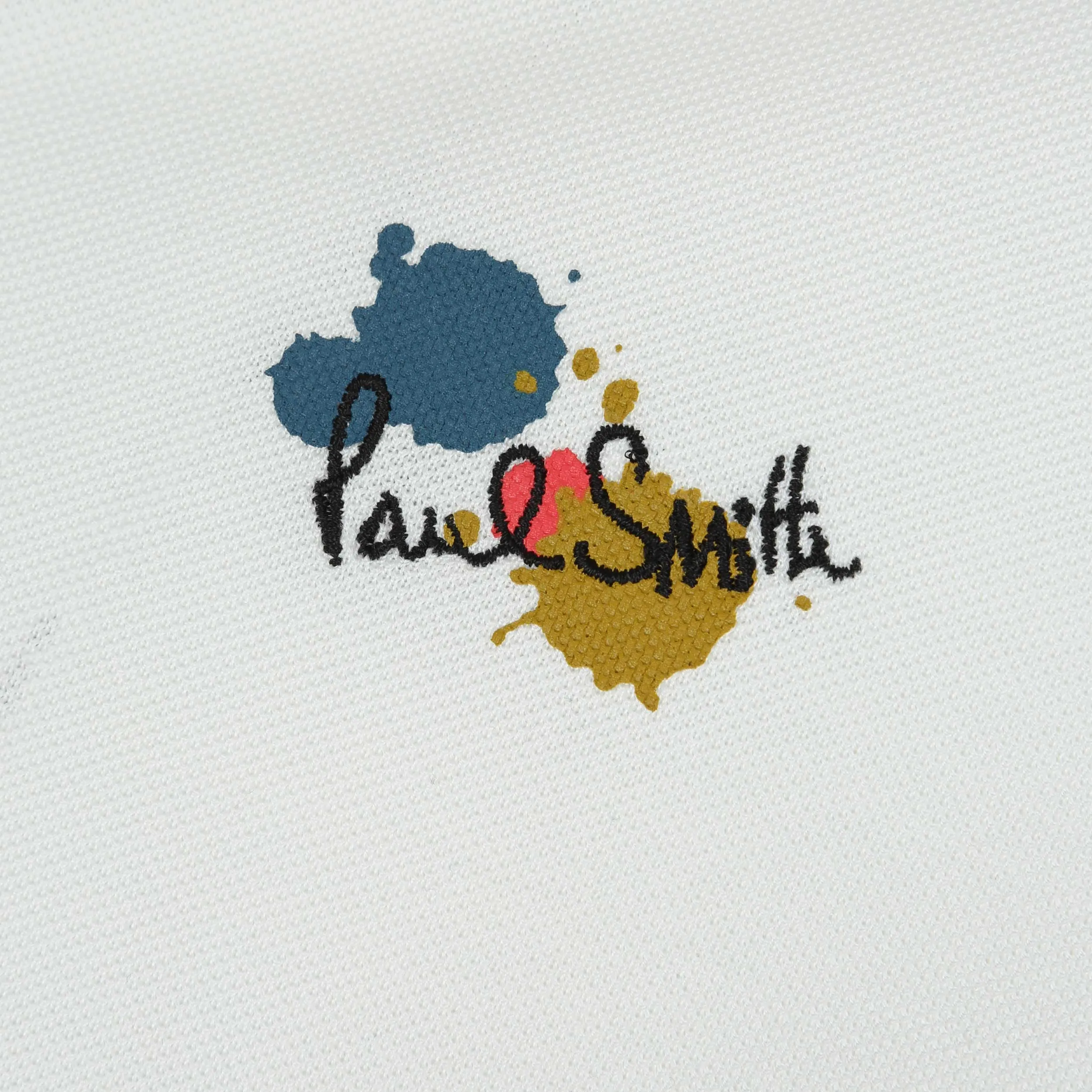 Paul Smith Paint Splatter Polo Shirt in White