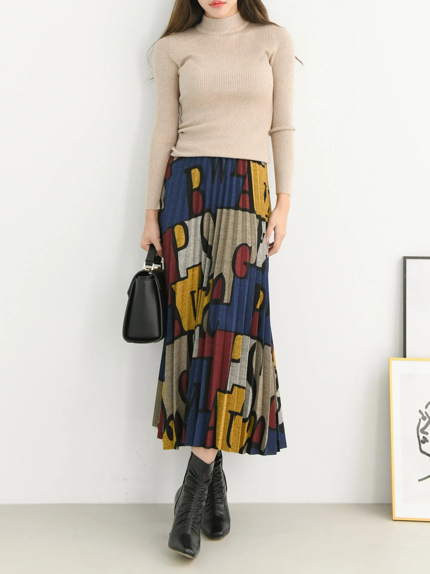 PLEATED PUZZLE SKIRT