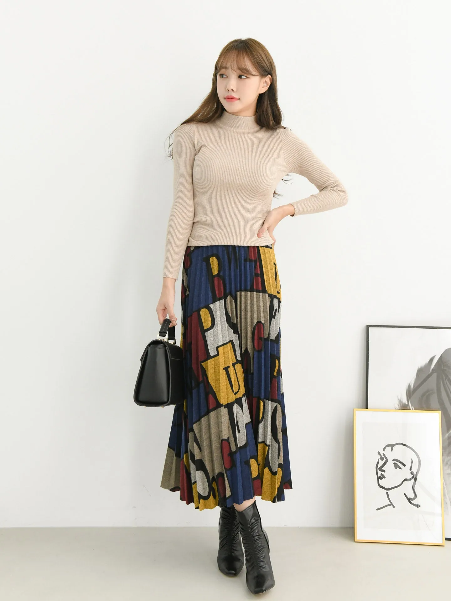 PLEATED PUZZLE SKIRT