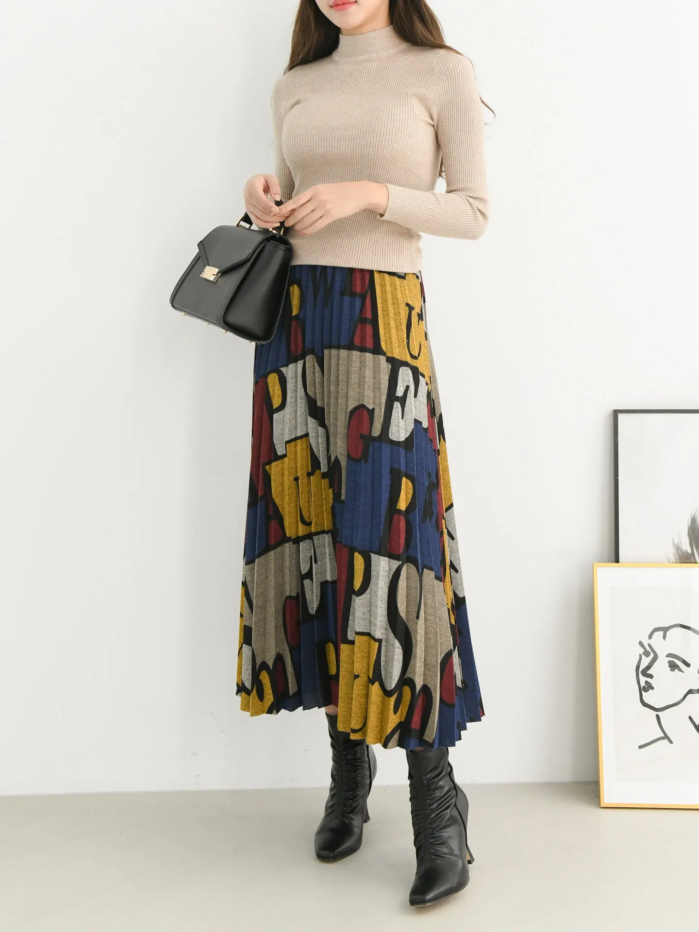 PLEATED PUZZLE SKIRT