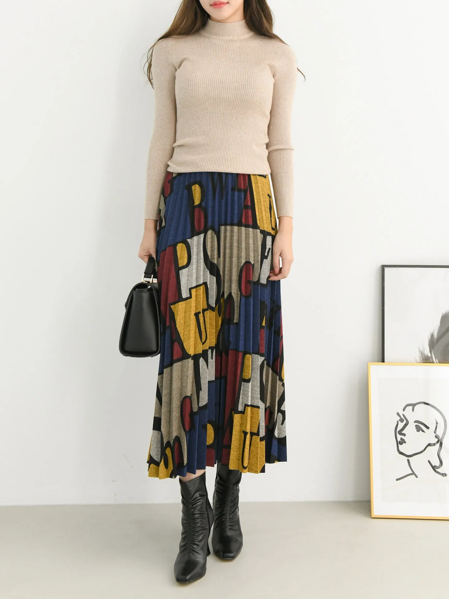 PLEATED PUZZLE SKIRT