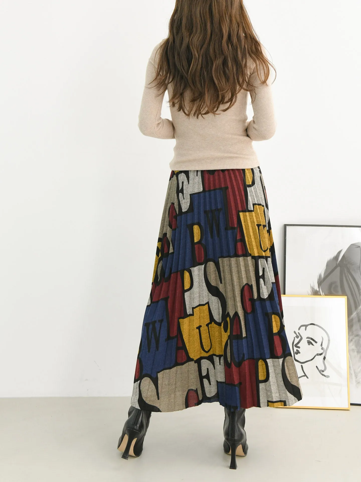 PLEATED PUZZLE SKIRT