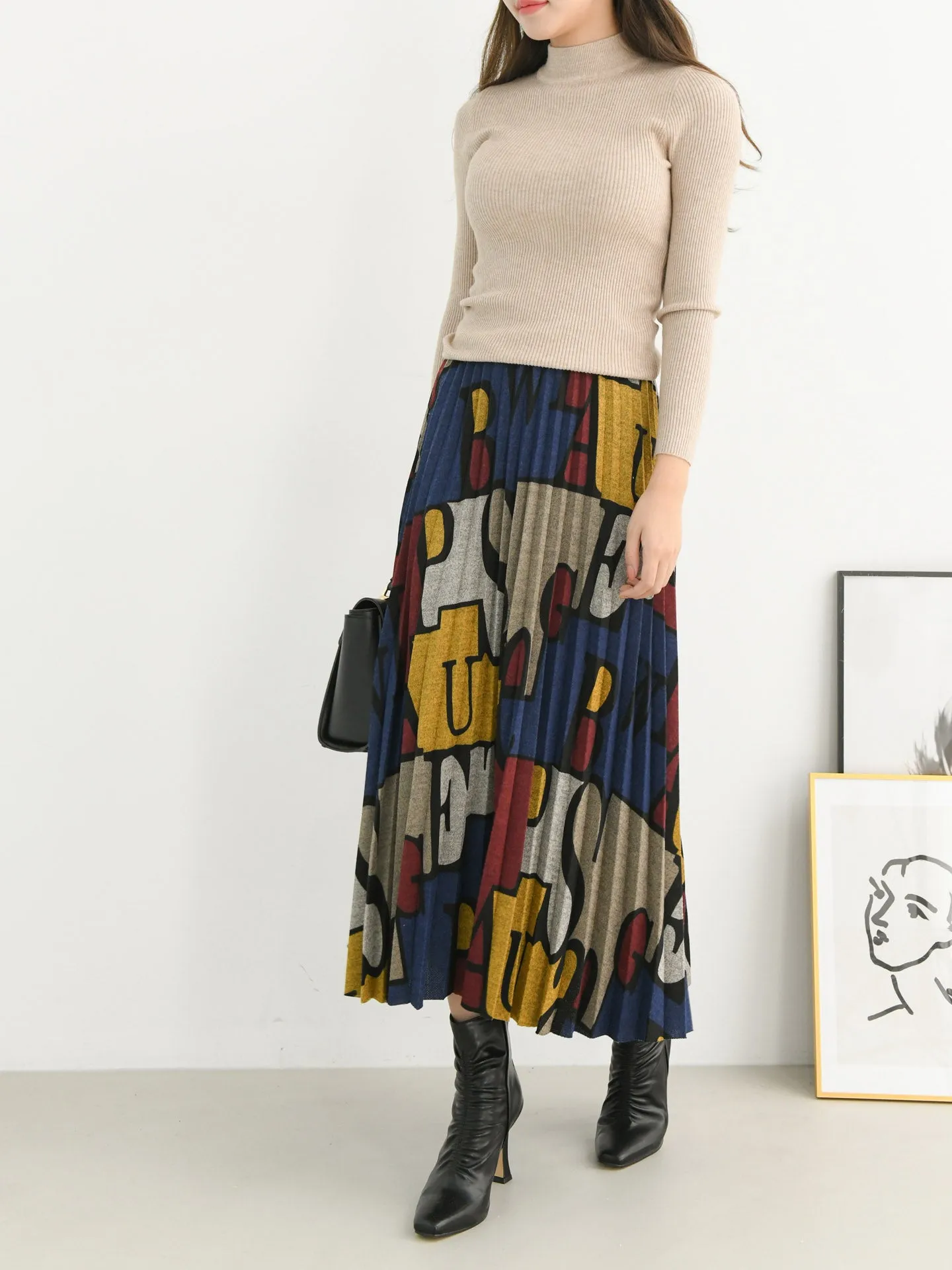 PLEATED PUZZLE SKIRT