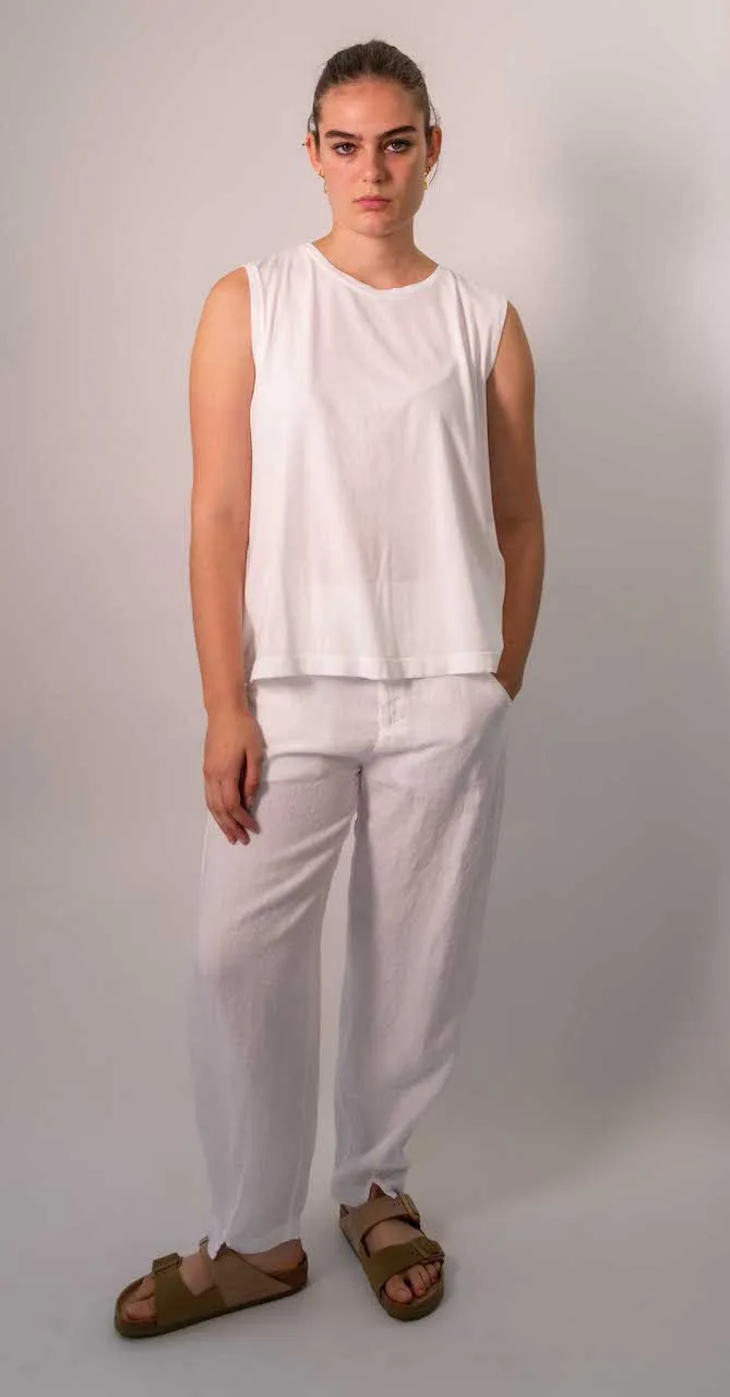 Transit Par Such Ribbed Muscle Tank in White