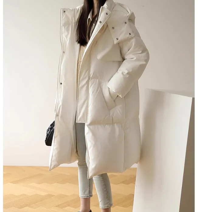 Warm Winter Puffer Coat Jacket, Hooded Women Thick Down Top Coats 2300