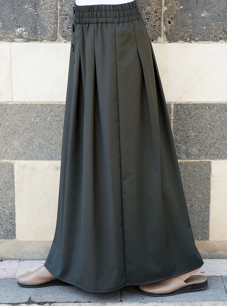 Wide Pleated Skirt