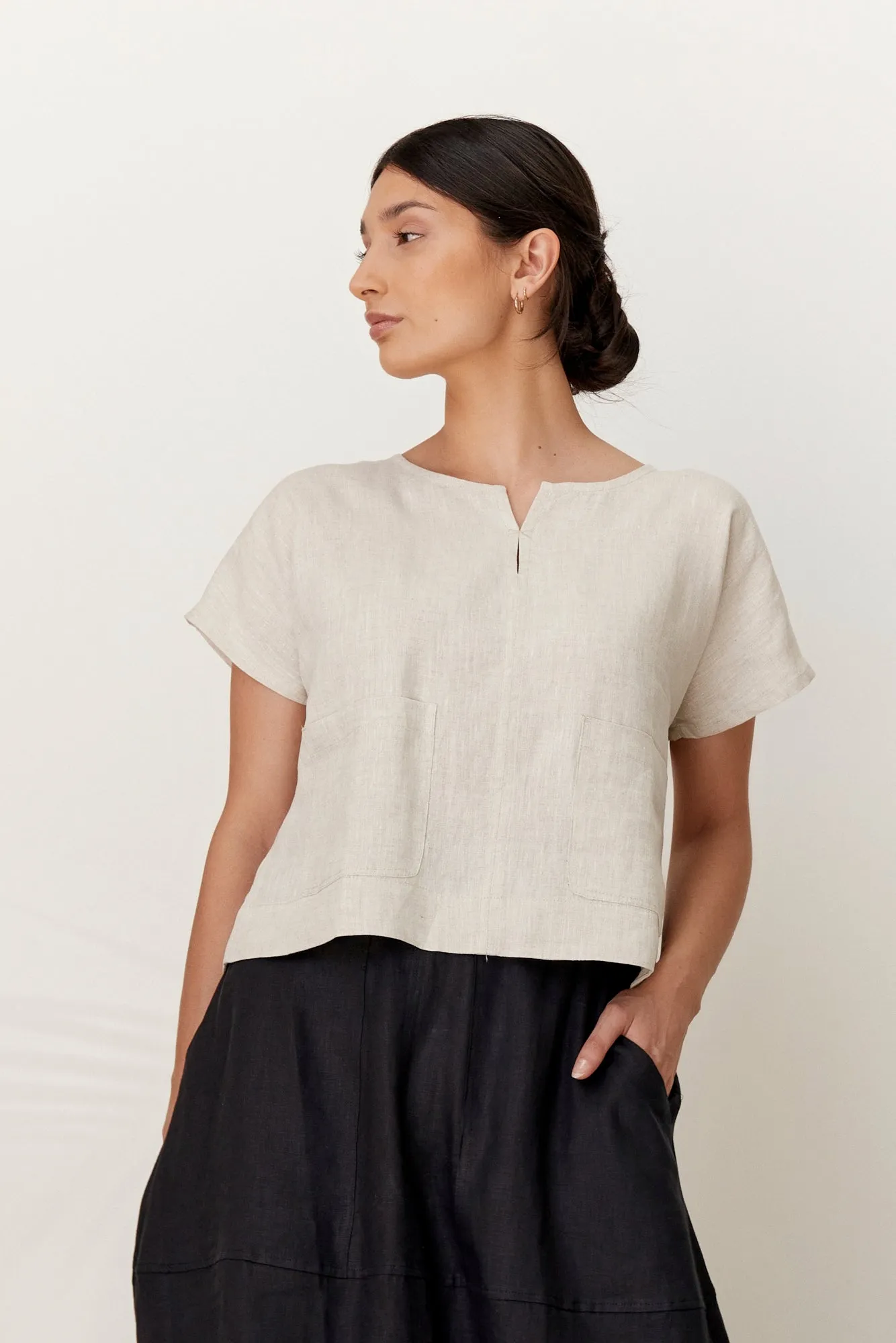 Zoe Linen Top Natural