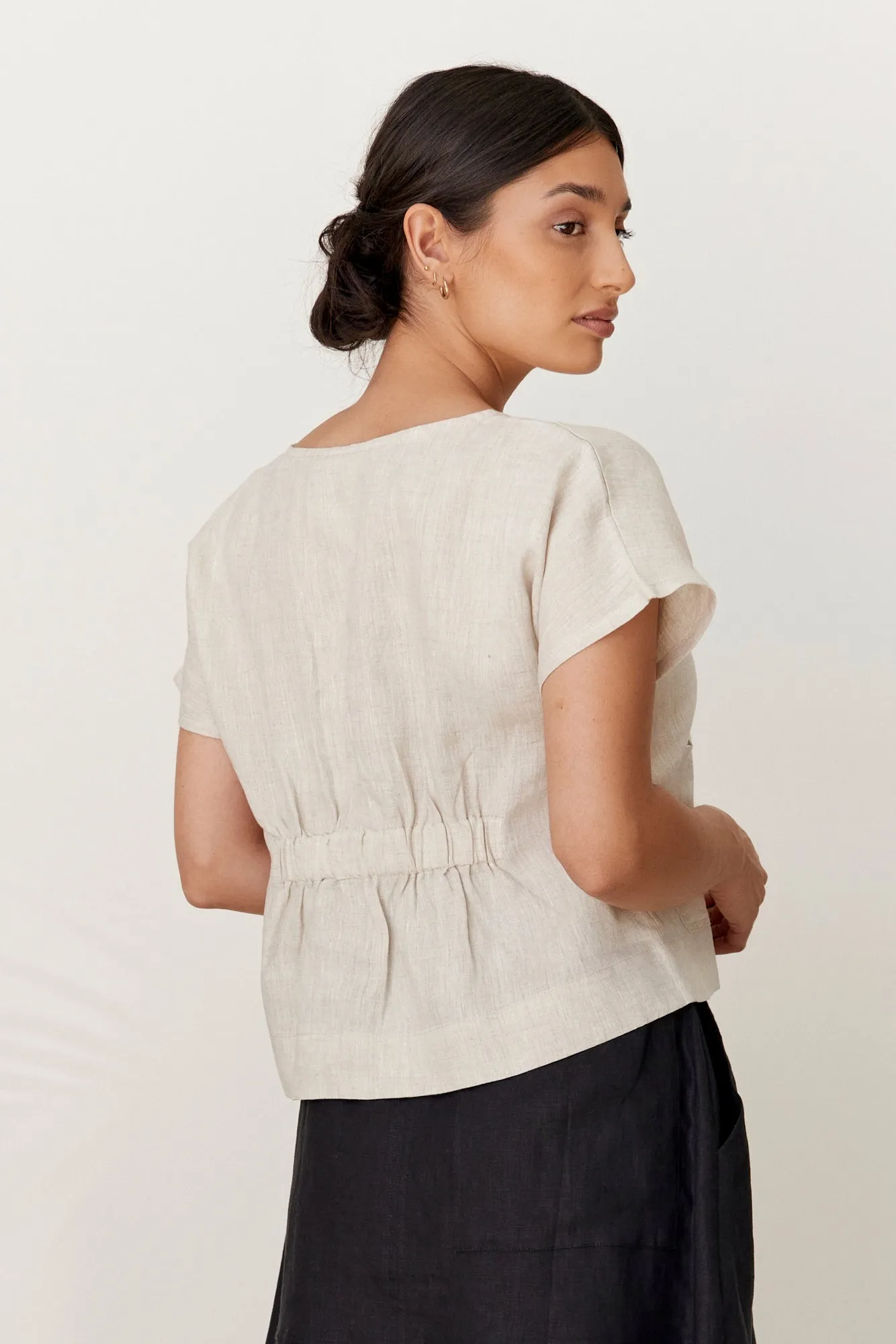 Zoe Linen Top Natural