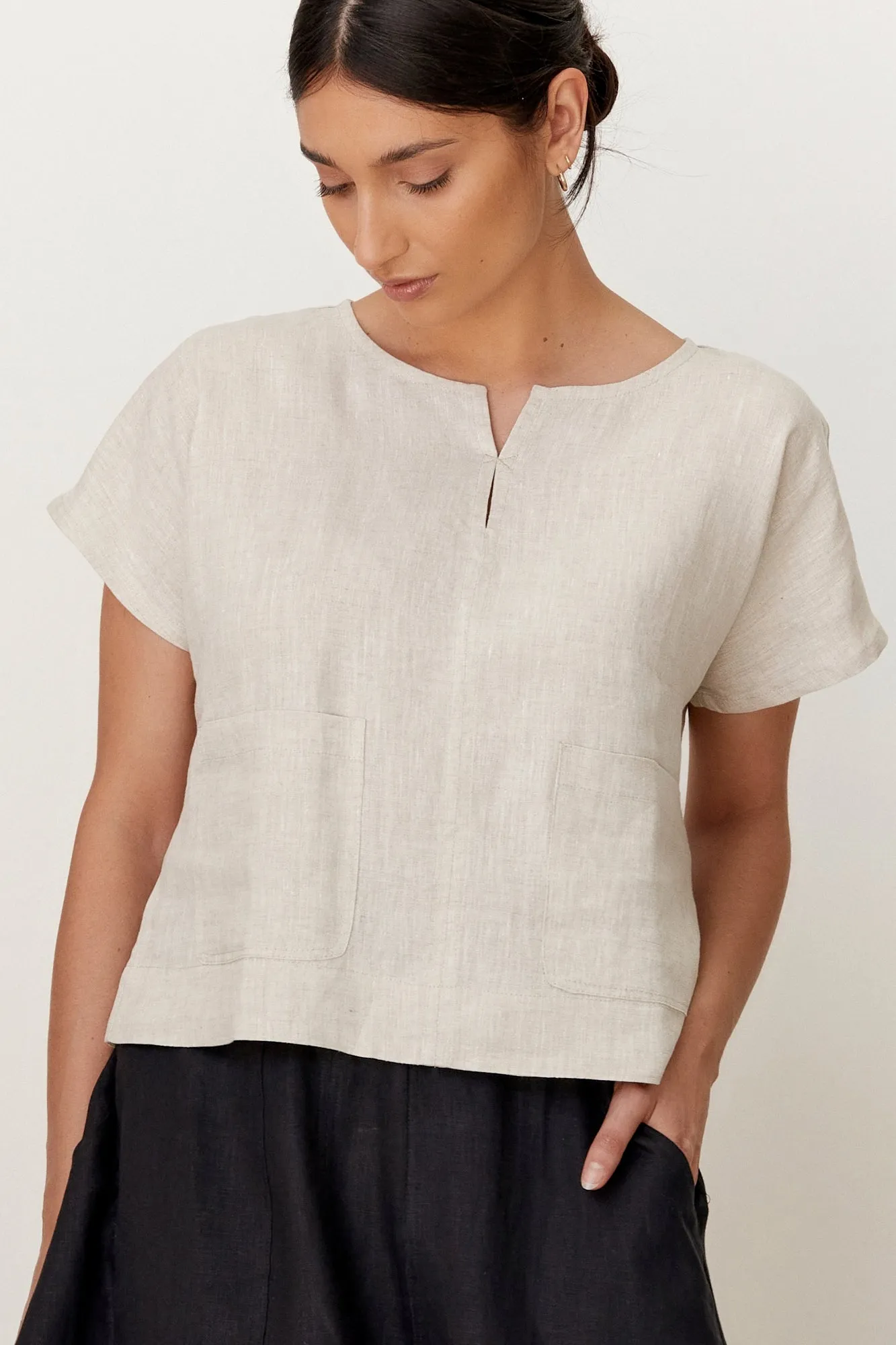 Zoe Linen Top Natural